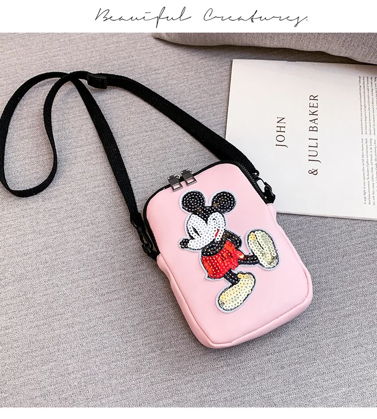 Disney minnie модная женская сумка-мессенджер на плечо, женская сумка для монет, сумка для покупок, сумка для телефона