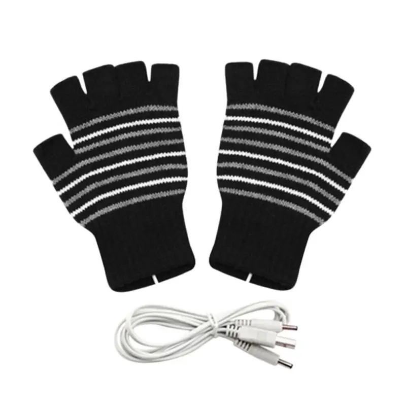 

High-quality Safe Fashion USB Heating Winter Gloves Outdoor Hiking Hand Warm Heated Fingerless Warmer Mitten