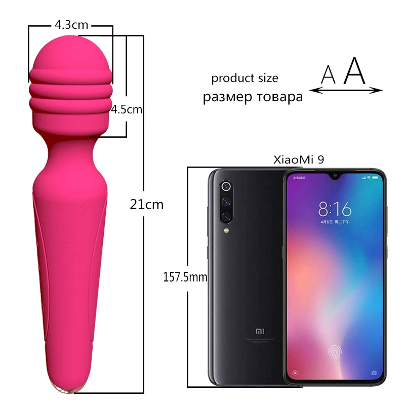  Vibradores de clítoris potentes FAAK para mujeres Vibrador de varita AV Carga USB Masaje corporal m