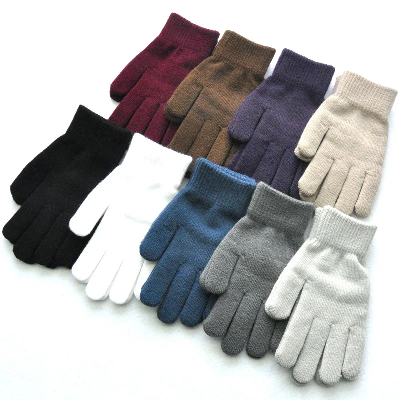 cute baby accessories Wecute Gloves for Over 12 years Old Men and Women Thickened Warm Cycling Gloves New in Autumn And Winter Solid Color Knitted born baby accessories	