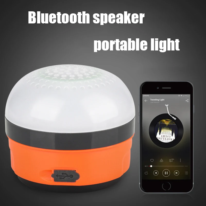 Мини перезаряжаемый свет 5 Вт LED USB Bluetooth динамик кемпинг фонарь - Цена: 
