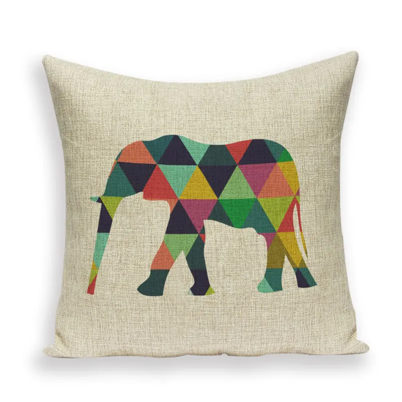 Скандинавский стиль Олень Медведь с геометрическим узором Чехлы для подушек