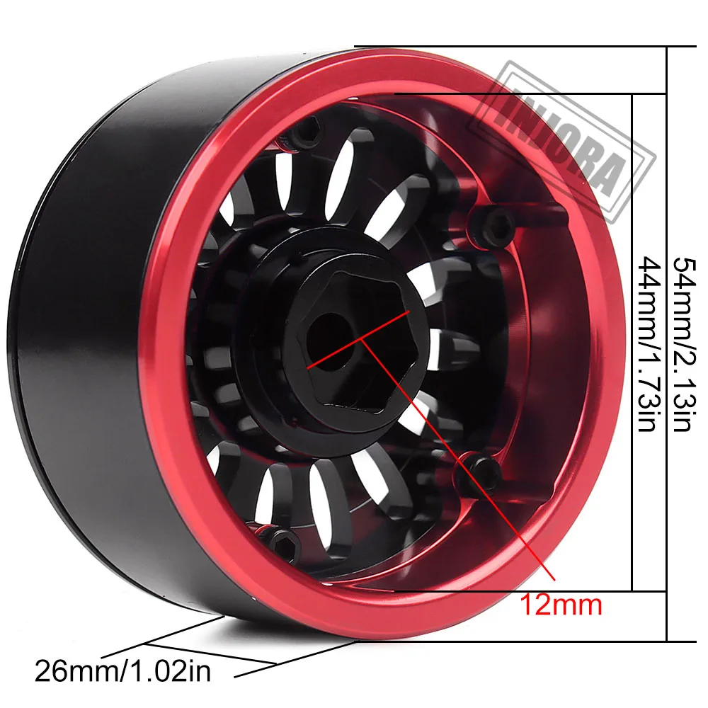 Injora 4 шт. металлический 1,9 бисером 15-колесо со спицами диски для 1/10 RC комплект автомобильных принадлежностей для передней и задней оси SCX10 90046 Traxxas TRX4 D90