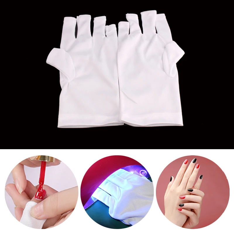 MIZHSE УФ перчатки для ногтей Белые анти-УФ перчатки для защиты рук дизайн ногтей гель перчатки с защитой от УФ светодиодная лампа для сушки ногтей светильник инструмент