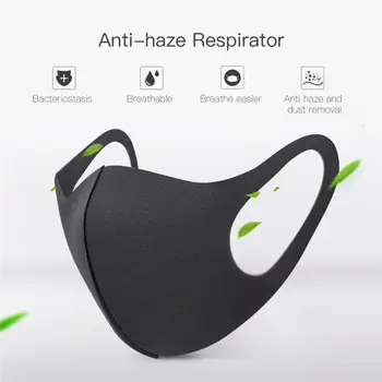 

10Pcs Face Mask Black Breathable Cloth Mouth Mask Reusable Anti Pollution Face Shield Wind Anti Haze PM2.5 Washable Masks