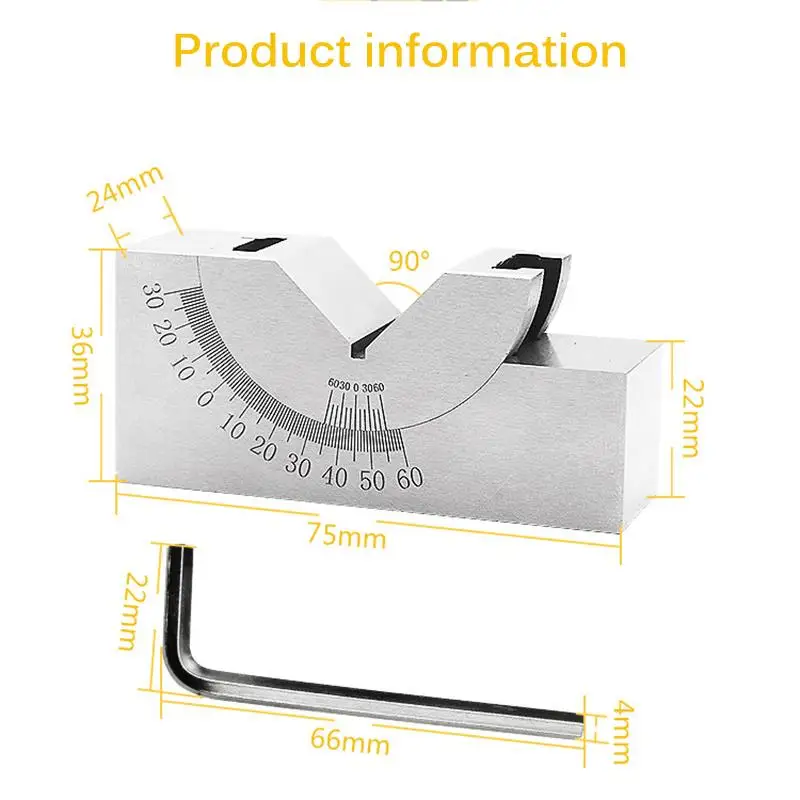 Высококачественный Инструмент Калибр для точного измерения микро регулируемый угол V блок фрезерования Настройка 0 до 60 градусов