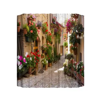 

1pc 90*180/120*180cm Shower Curtains Garden Flowers Bath Door Screens Decoration Waterproof Fabric Shower Scenery Bathroom N5I3