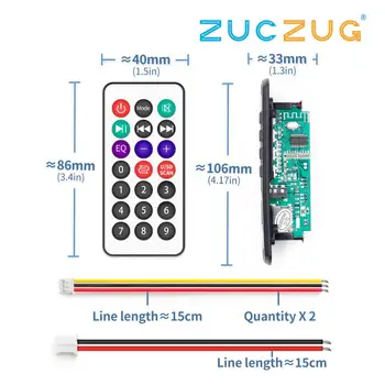 

Newest Arrival 1pcs Wireless Bluetooth 12V MP3 WMA Decoder Board Audio Module USB TF Radio For Car accessories