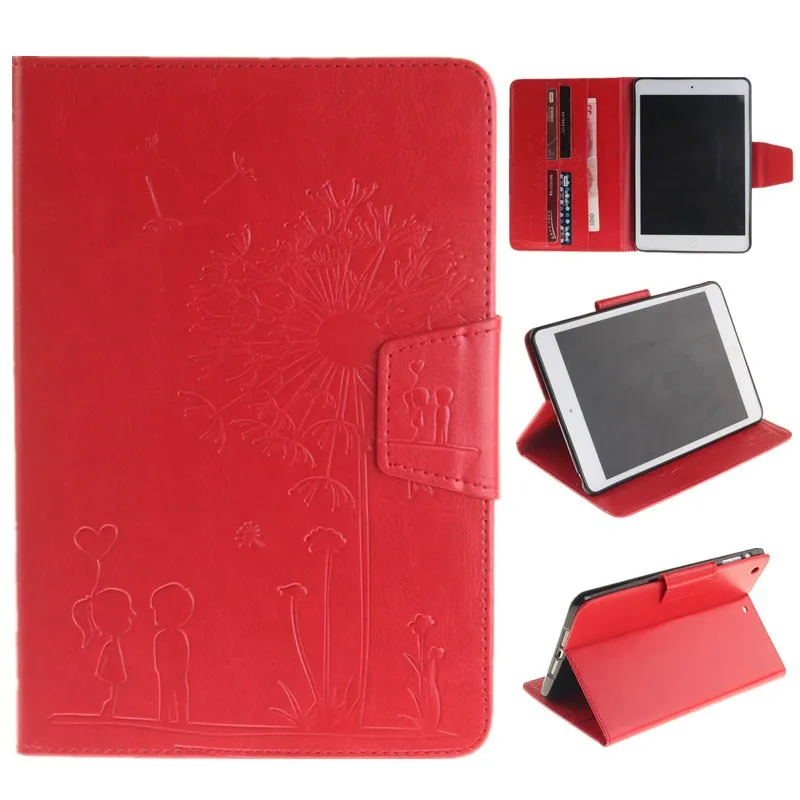 Retro Embossing Dandelion Lovers Case For Ipad Mini 2 Case for Ipad Mini For Ipad Mini 3 Mini 1 Magnet PU Leather Wallet Case (92)