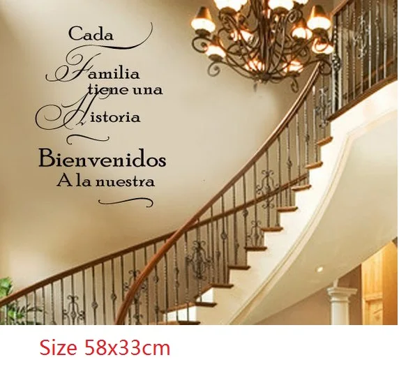 SPANISH Every Family Has a Story WELCOME to Ours Vinyl Wall Decal - Large Size Options Wall quotes