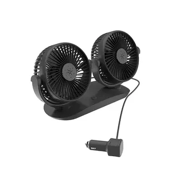 

360° Adjustable Angle Dual Head 3-Speed 12V 24V Boat Car Dashboard Cooling Fan