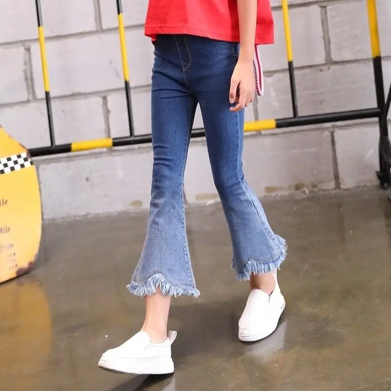 jianbian 1piece Girls Jeans Kids Autumn Spring Clothes trousers Children Denim Pants for Baby Girl Jeans 110~160 fashion - Цвет: jianbian 1piece