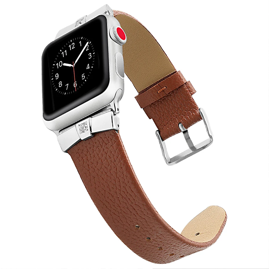 Cow Leather strap For Apple Watch Band 42mm 44mm Replacement Strap iwatch 40mm 38mm Series 5 4 3 watchbands bracelet Accessories | Наручные