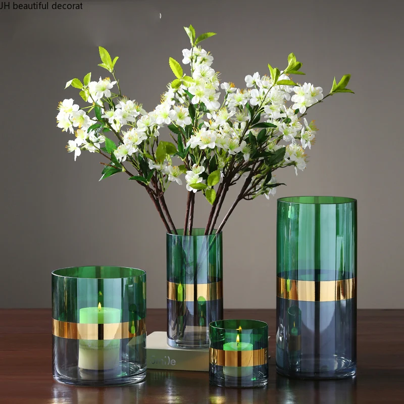 

Light Luxury Transparent Glass Vase Living Room Dried Flower Flower Arrangement Decoration Countertop Vase Home Decoration