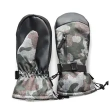 Унисекс зимние лыжные перчатки с сенсорным экраном водонепроницаемые камуфляжные термоперчатки