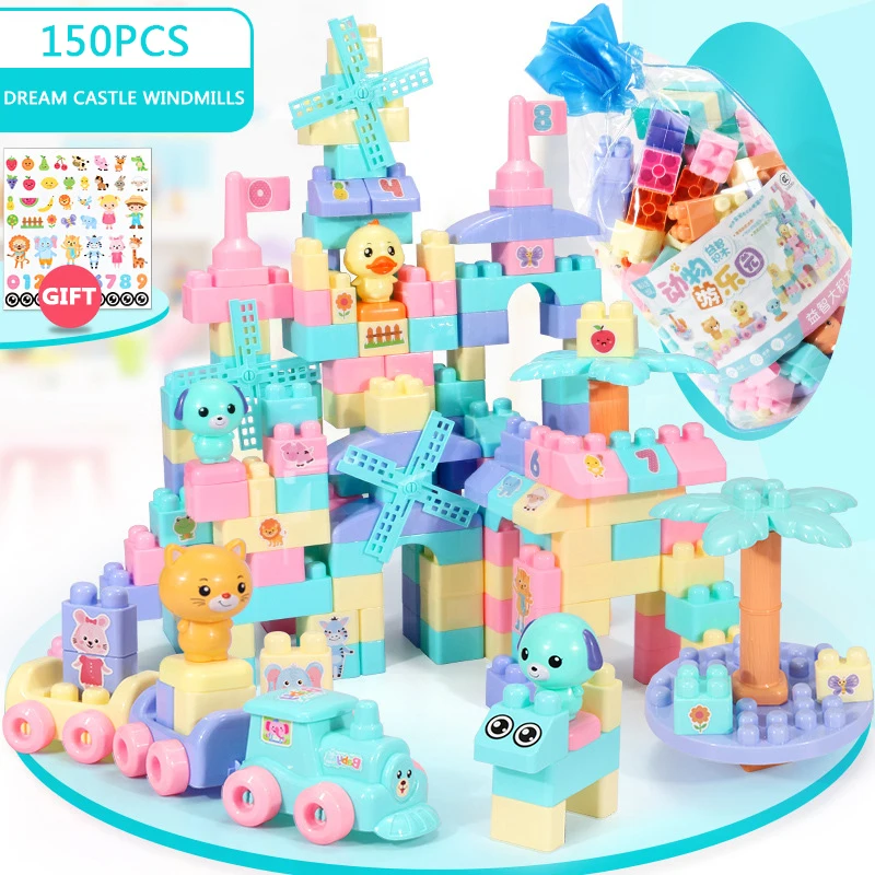 

150PCS Big Size Dream Castle Windmills Building Blocks Compatible All Brands Bulk Model Figures Educational Children Toys Gifts