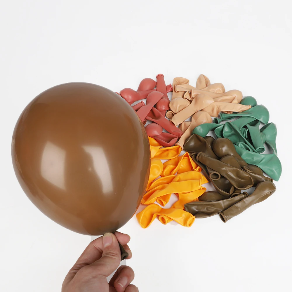 

18/12/10/5inch Balloons Retro Green Coffee Brown Skin Color Latex Balloon Baby Shower Ballons for Party Decor Kids Air Globos