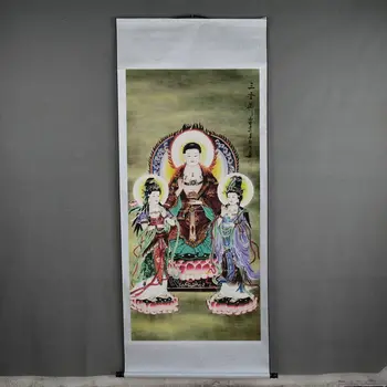 

Chinese Antique Hand Painting Scroll Buddha Guanyin Bodhisattva