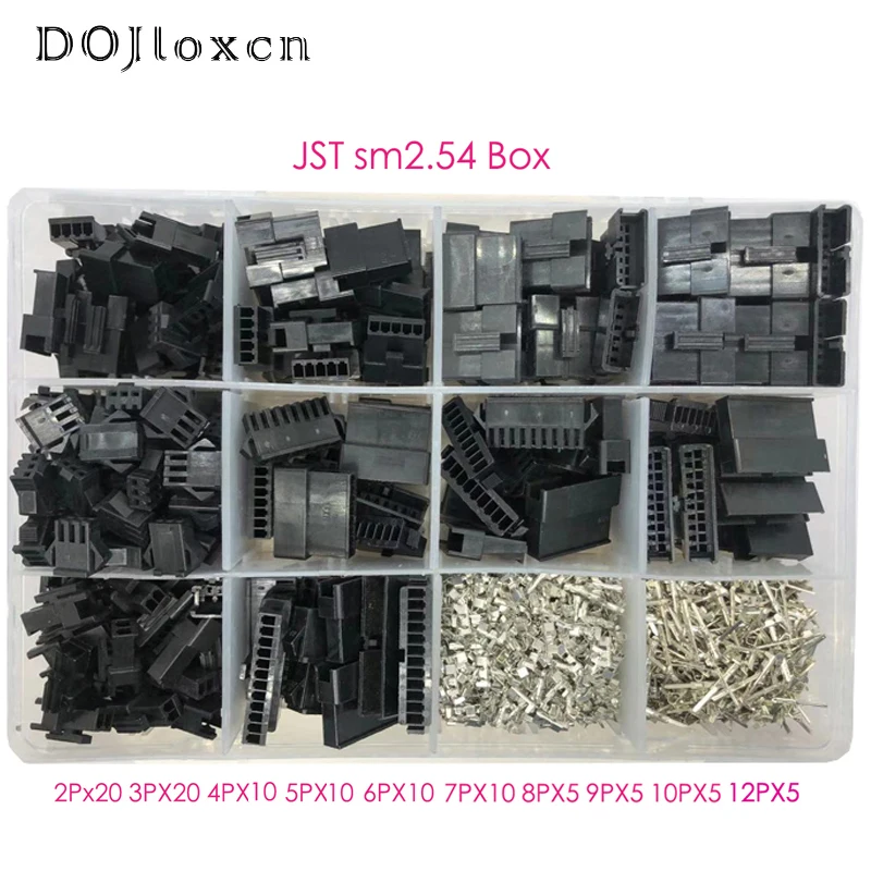 JST Pin, Preto, Frete Grátis, SM2.54 Kits,