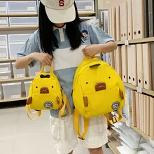 От производителя, новинка года, Стильный Холщовый Рюкзак Douyin, стиль знаменитостей, для родителей и детей, милая маленькая желтая утка, мультяшная ба