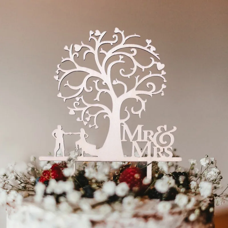 Mr& Mrs свадебный торт Топпер деревянные буквы кекс топперы DIY деревенский Свадебный юбилей торт Декор подарки на день рождения украшения