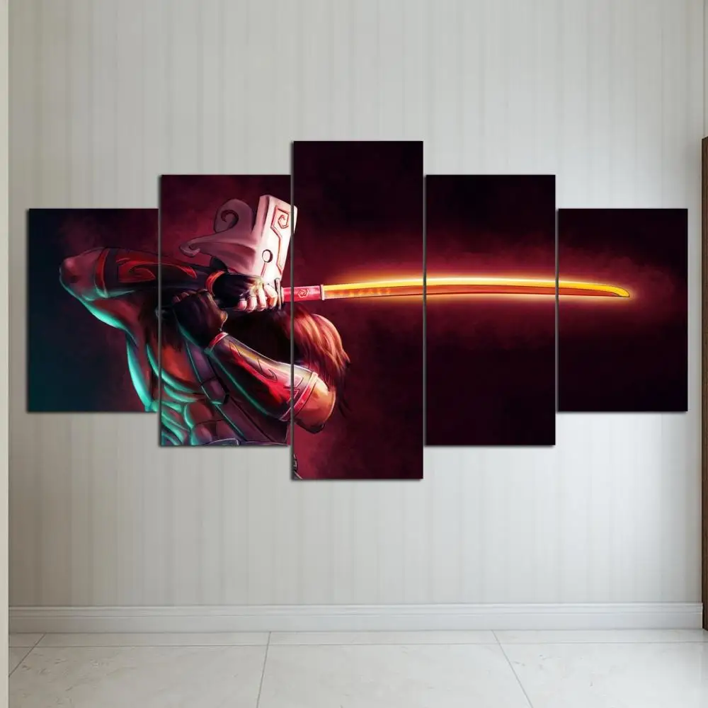  Modern Canvas Painting Modular Game Poster 5 Pieces 2 DotA Juggernaut Wall Art Home Decor Boys Room