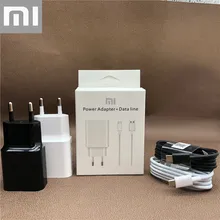 Xiaomi USB Зарядное устройство адаптер 5 V/2A(ЕС), микро USB кабель для Redmi 4 4X 4A Примечание 5 5A 6 6A 7 7A S2 с коробкой