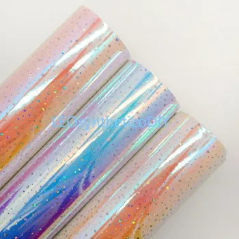 

1PC 21X29CM Iridescent Glitter Faux Leather Fabric, Synthetic Leather Sheets, TPU For Making Bows LEOsyntheticoDIY T330B