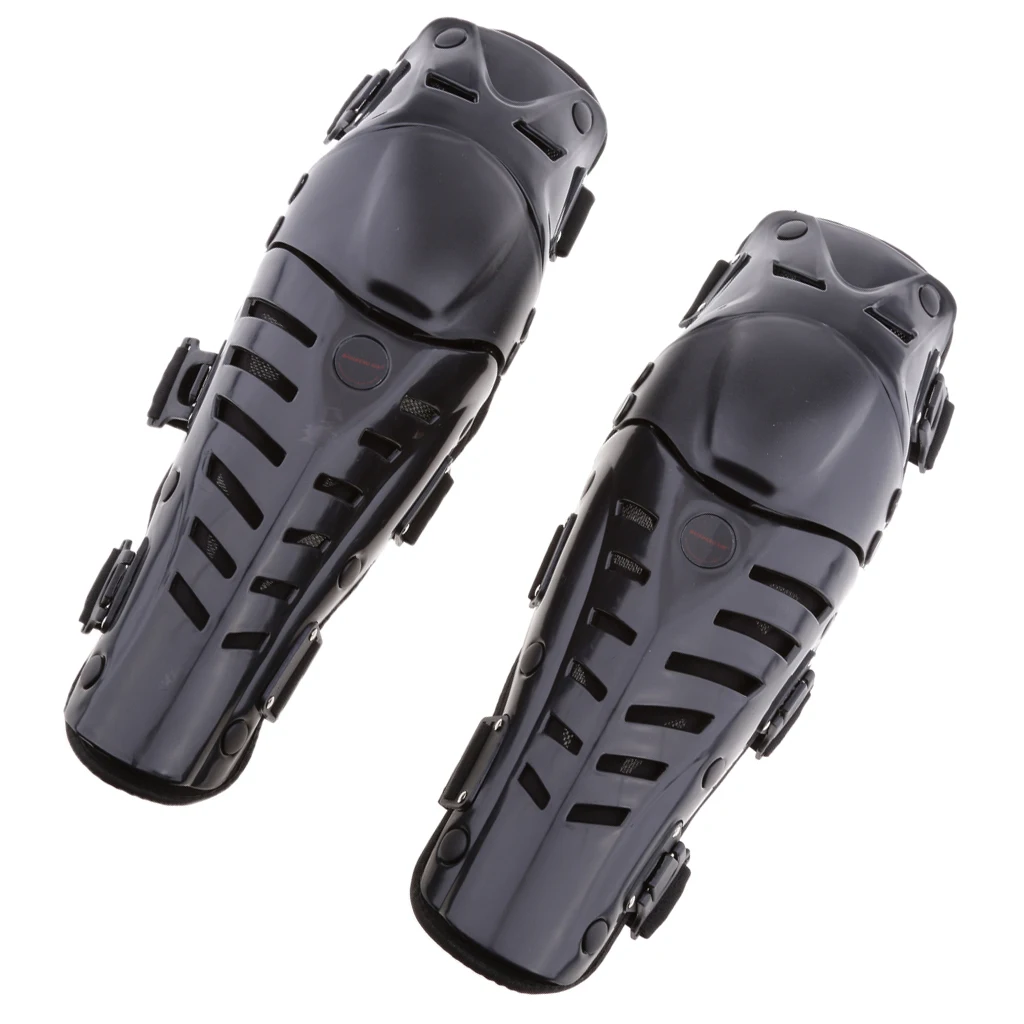 Adjustable Motorcycle Adult Knee Pad Shin  Guard Protective Gear Black
