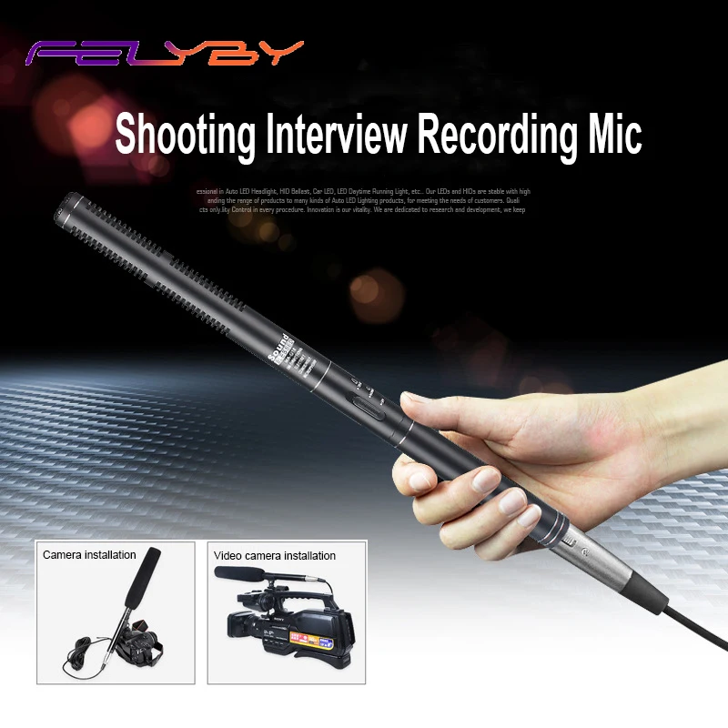 Студийный конденсаторный микрофон FELYBY G18 для интервью камеры видеокамеры