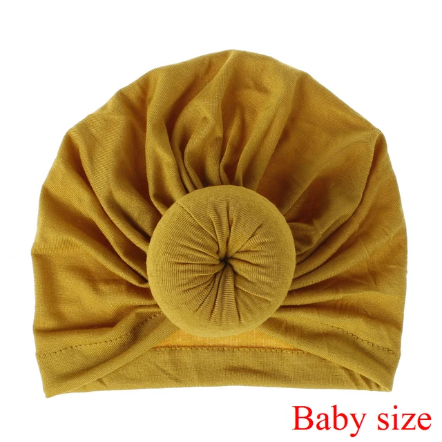 Fashion Mommy and Baby Cotton Round Ball Flower Hat Women Caps Girls Newborn Turban Knot Kids Adult Headwear Hair Accessories 16baby size
