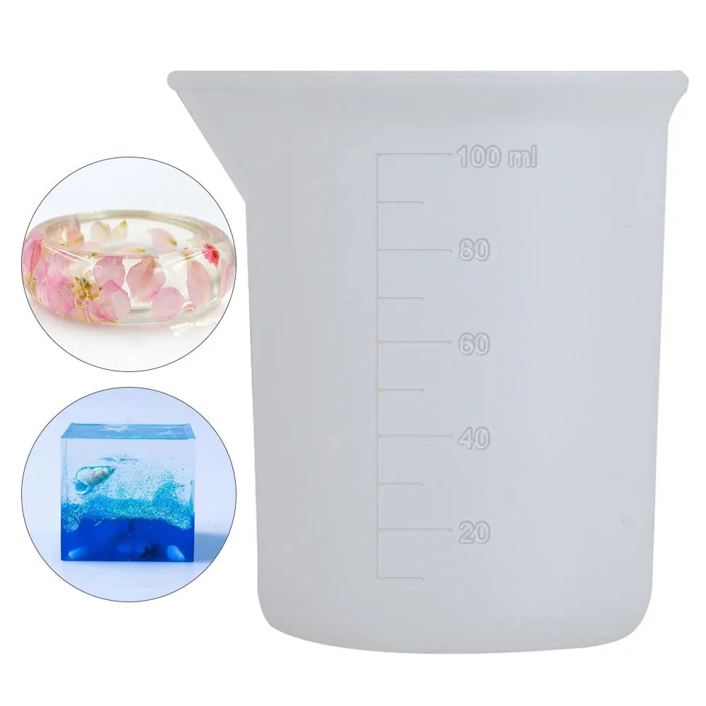 

100ml Silicone Mould Measuring Cup DIY Handmade Scale Cup Silicone Resin Glue Tools Jewelry Making Handmade Craft UV Resin Mold