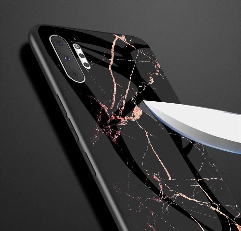 Для samsung Galaxy Note 10 Plus, чехол, мраморный, глянцевый, закаленное стекло, противоударный, жесткий чехол для телефона, для samsung Note10 Plus, 5G, чехол