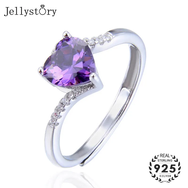 Jellystory 100% 925 Серебряное кольцо с 5*6 мм Сердце shape форме благодаря чему создается