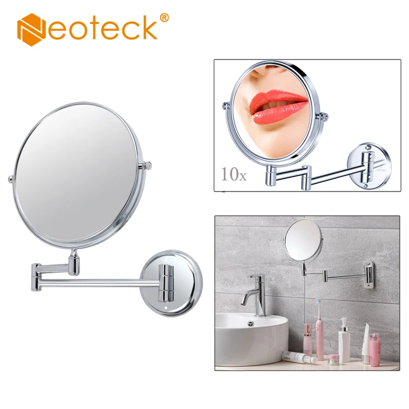 Neoteck 8 дюймов 10X Двусторонняя Сенсорная Яркая Регулируемая Спальня Зеркало Ванной