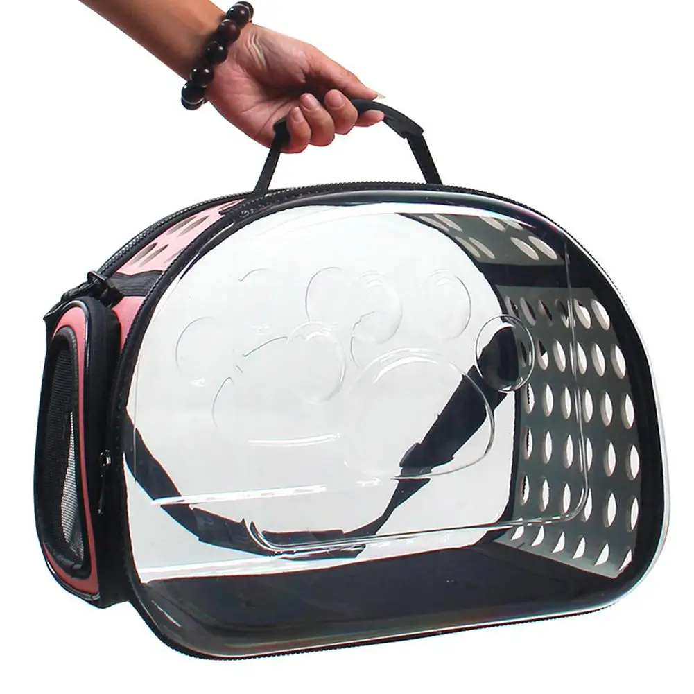 Прозрачная сумка для домашних животных, дышащая сетчатая женская сумка для кошек и собак, сумка на плечо для переносных домашних животных