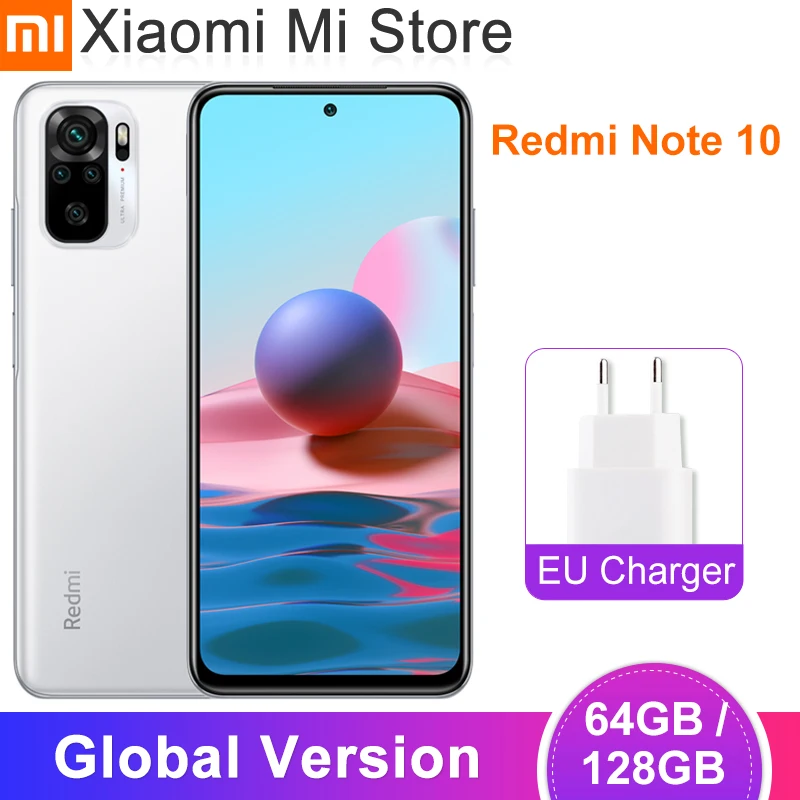 Global Version Xiaomi Redmi Note 10 Cellphone 4GB RAM 64 / 128GB ROM Snapdragon 678 Octa Core 48MP Quad Camera 33W Fast Charging