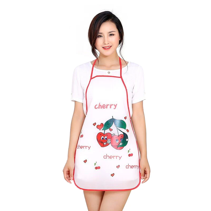 1pcs Cute Cartoon Fruit Print Adult Aprons Oilproof Sleeveless BBQ Bib Apron For Women Cooking Baking Women Waterproof Apron New