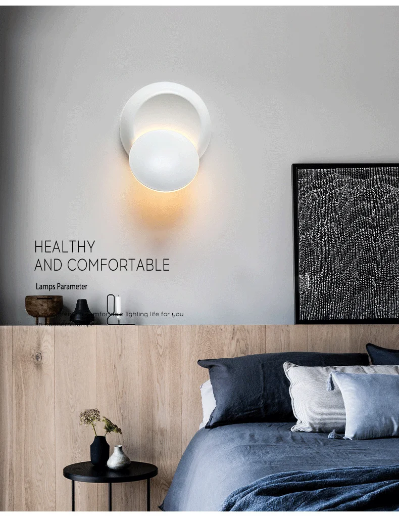 wall mounted lights Indoor Designer Rotating Wall Sconces Simple Modern LED Lighting Living Room Decor Bedroom Bedside Nordic Corridor Aisle Lamp wall mounted lamp