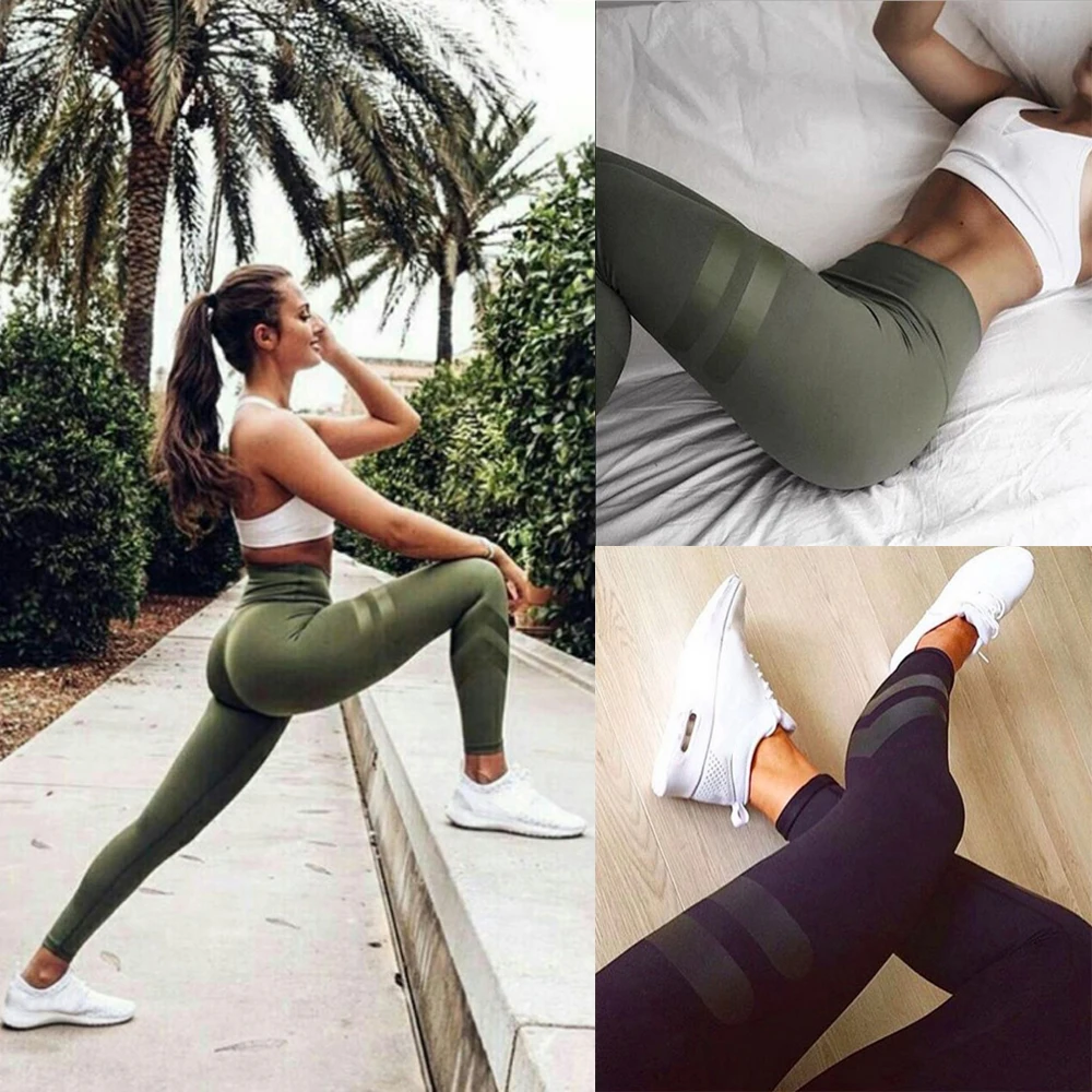 

Solid Color Leggings Women Unique Fitness Leggings Workout Sports Running Leggings Sexy Push Up Gym Wear Elastic Pants O5A054