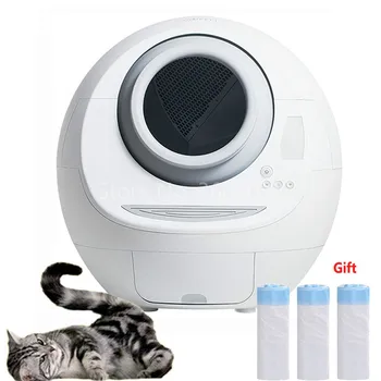 

clearance!\Self Cleaning Cats Sandbox Wifi Smart Litter Box Closed Tray Toilet Rotary Training Removable Bearing25kg with Gift