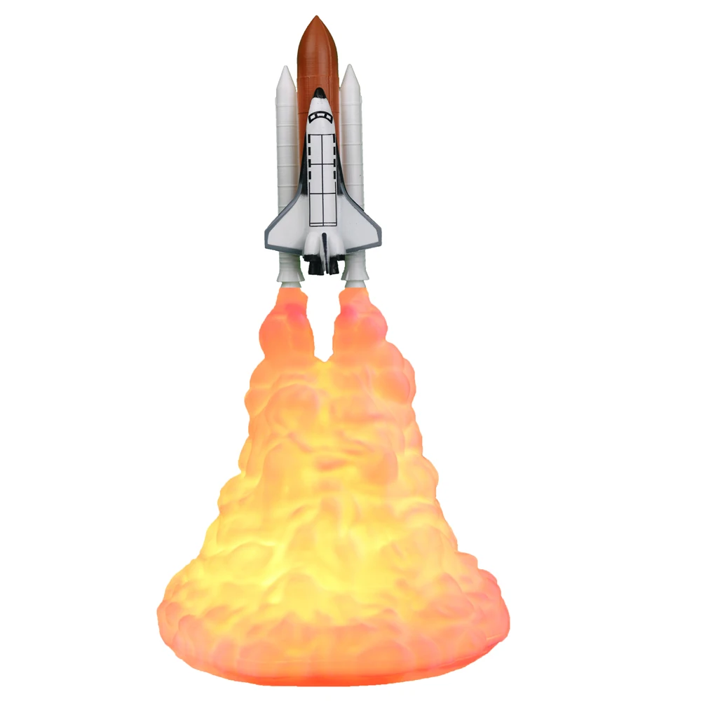 Новая 3D печать космическая челнока лампа перезаряжаеый ночник с разъемом USB свет для любителей космоса ракетная лампа украшение комнаты дропшиппинг