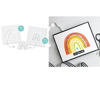 

Rainbow Background Stencil for DIY Scrapbooking Decorative Embossing Paper Cards Crafts Plastic Templates Drawing Sheets 6x6