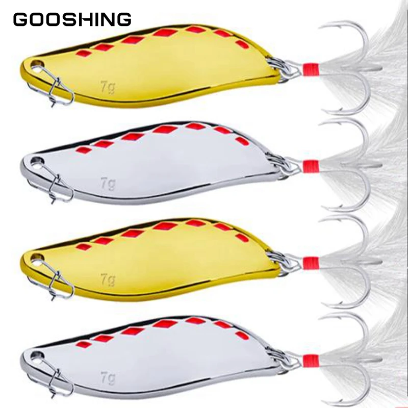 GOOSHING 1 шт. ложка приманка рыболовные приманки 28g-20g-15g-10g-7g-5g Металл для доставки
