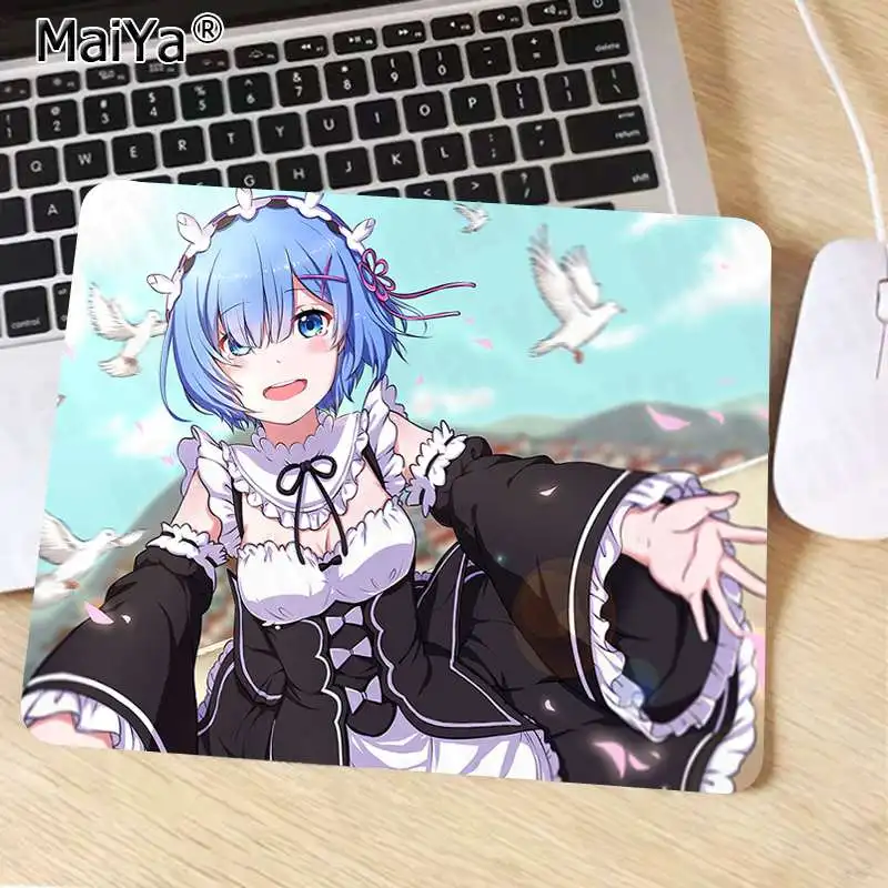Maiya высокое качество Rem Re Zero Аниме девушка геймер игровые коврики коврик для мыши большой коврик для мыши клавиатуры коврик - Цвет: Not Lock Edge25x29cm