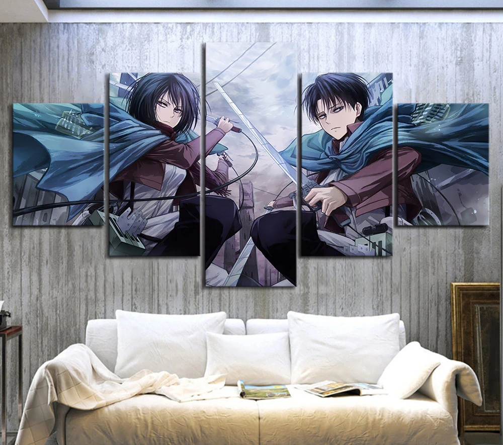 5pcs Anime Attack On Titan Levi Ackerman And Mikasa Modular Wall Art Posters Canvas Hd Printed Pictures Oil Paintings Home Decor Painting Calligraphy Aliexpress 5pcs Anime Attack On Titan Levi Ackerman And Mikasa Modular Wall Art Posters Canvas Hd Printed Pictures Oil Paintings Home Decor Painting Calligraphy Aliexpress