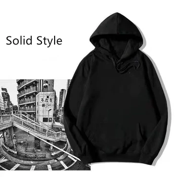 

OLOME Sweatshirt Mens Streetwear Solid Hoodies 100% Cotton Long Sleeve Black Hoodie Preppy Style Sweatshirts