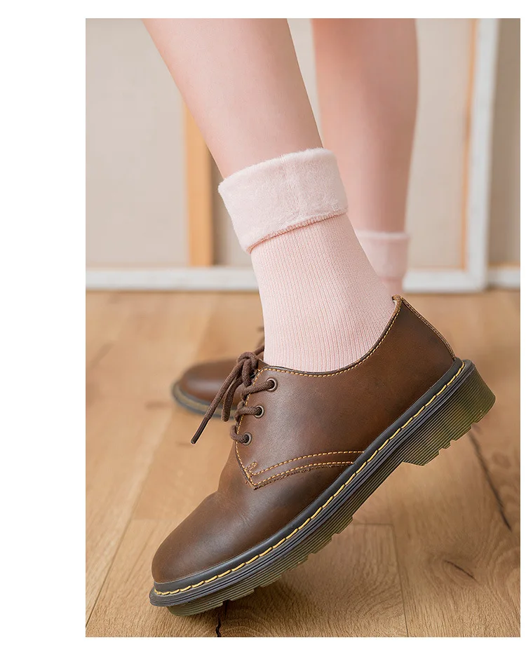 Skarpetki calcetines mujer; зимние носки-тапочки для девочек; утолщенная шерсть; теплая шерсть; плотные теплые дышащие эластичные модные носки для женщин