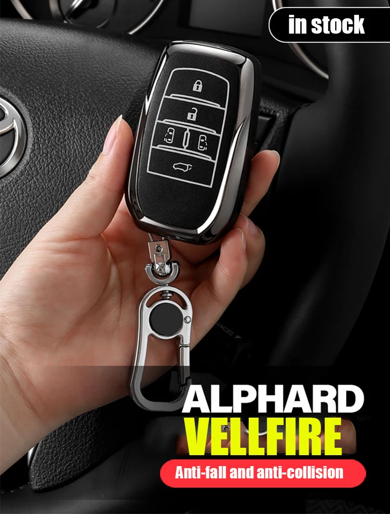 Смарт брелок ZOBIG карбоновый корпус для брелка Toyota Alphard VELLFIRE 2012 PREVIA 2018