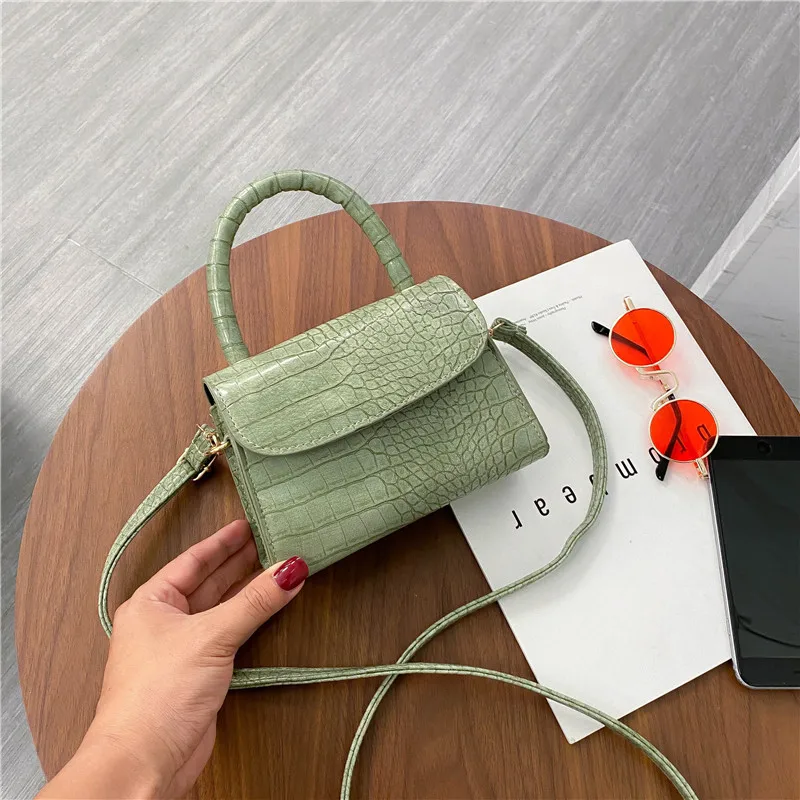 

Retro Green Flap Bag PU Leather Handbags Purse For Women Casual Bags Ladies Crossbody Shoulder Bags Girls Phone Bag Bolso Female